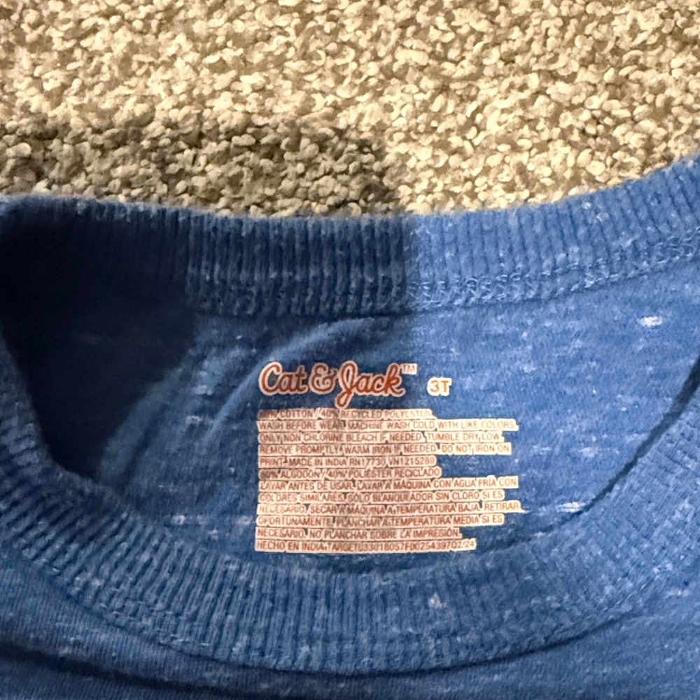 Cat & Jack Blue Striped and Solid Teal Kids Tees - Picture 2 of 4